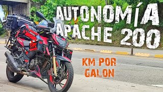 consumo o rendimiento de apache 200 por galon  cuántos km rinde 😱😱 [upl. by Milton]