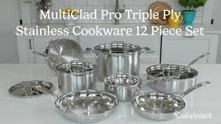 Cuisinart MultiClad Pro Triple Ply Stainless Cookware 12 Piece Set [upl. by Hankins479]