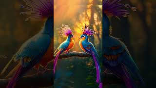 Spectrum of Feathers Natures Radiant Ballet 🌈🦢 birds birdlover birdsounds ai love rainbow [upl. by Aneed]