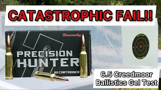 65 Creedmoor Hornady Precision Hunter 143gr ELDX Ammo Review amp Ballistics Gel Test AMMO FAIL [upl. by Mira]