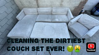 Cleaning the dirtiest couch set ever using Prochem products amp Super clean [upl. by Ahar]