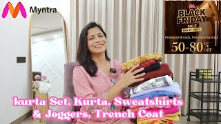 Huge Myntra Kurta Set Sweatshirt Coord Set Under ₹1000 l Trench Coat winterkurti [upl. by Ruby663]