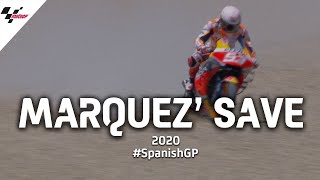 Marc Marquez pulls off miracle save  2020 SpanishGP [upl. by Euqinomod]