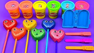 Satisfying Video  DIY How To Make Ice Cream from Heart Lollipop Clay Glitter Cutting ASMR  Zon Zon [upl. by Hgeilyak290]