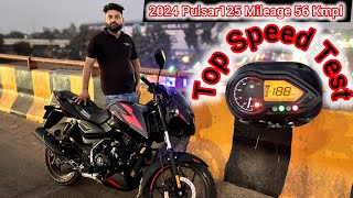 2024 Pulsar 125  Mileage Test 56 Kmpl  Top Speed 114  Review Details [upl. by Hussar]