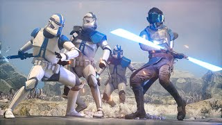 501st Legion Clone Troopers vs Lightsaber Raiders  STAR WARS JEDI SURVIVOR NPC Wars [upl. by Yasnil]