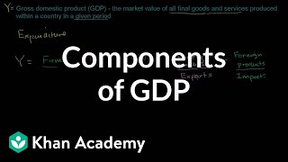 Components of GDP  GDP Measuring national income  Macroeconomics  Khan Academy [upl. by Reyotal]