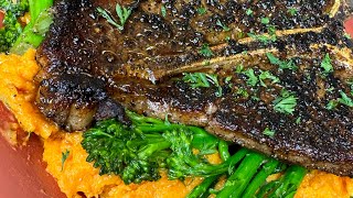 T bone steak w sweet potato mash recipe [upl. by Galven]