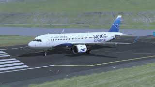 Landing A320 in Vágar airport EKVG and taxi to the gate in Xplane 11 [upl. by Gross780]