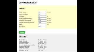 Vindkraftskalkyl med React  15 min [upl. by Hcahsem]