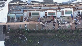 Tornado in Houston Cleanup process begins many still without power [upl. by Siegel]