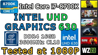 Intel UHD 630 iGPU  i78700K  6 Games tested at 1080P 2023 [upl. by Huesman822]