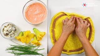 Yellow Flower Pizza  How to Make  FOOD ART [upl. by Rebane969]