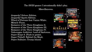 SNES games I didnt play on the Journey Through Games and why [upl. by Bivins]