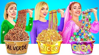 RICCO Vs POVERO SFIDA DI CUCINA  Ecco la Pizza dOro da 10000 Accessori per Te su 123 GO FOOD [upl. by Furr]