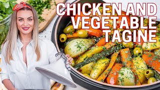 MoroccanInspired Chicken and Vegetable Tagine – Easy Chicken Tagine Recipe – Blondelish [upl. by Ogirdor]