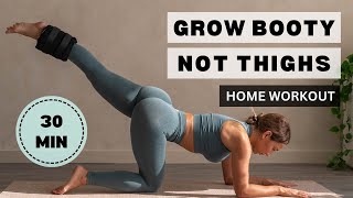 Grow BOOTY NOT thighs  GLUTE ISOLATION Home Workout [upl. by Horodko]