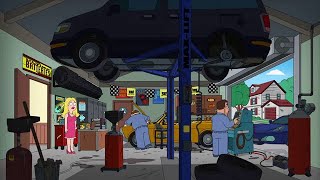 American Dad S15E25  Klaus Turns The Garage Into A Mechanic After Fixing Car cartoon americandad [upl. by Aisiat498]