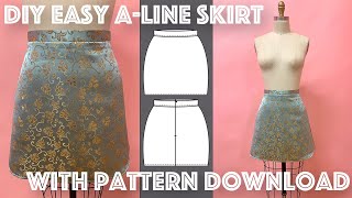 DIY Aline Skirt Tutorial With Pattern Easy For Beginners  Sew Anastasia [upl. by Sugden]