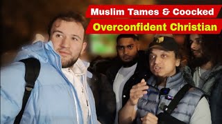 Muslim Tames And Cooked Overconfident Christian Mansur And Visitor Speakers Corner Sam Dawah [upl. by Justus]