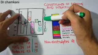 Renal physiology 4  Constituents of extracellular amp Intracellular fluids  Fluid compartments [upl. by Chamkis]