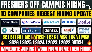 Barclays IBM Citi Zeta Philips 10 Companies Biggest Hiring  2022 2023 2024 2025 2026 BATCH [upl. by Ailegra]