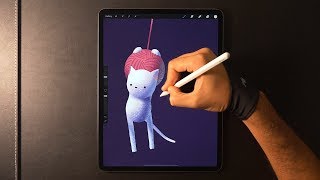 iPad Pro Illustration  Kitten [upl. by Bushey]