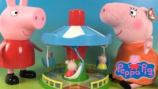 Peppa Pig Jouets Manège Le Carrousel de Peppa Fairground Ride Game MerryGoRound [upl. by Adli526]