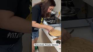 I tried making fresh potato smileys at home 😍 Rate my cooking skills shorts [upl. by Metzgar]