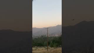 California BOREL FIRE 728 8pm  view from Lake Isabella…3 CHINOOK HELICOPTERS to the rescue [upl. by Nalahs]