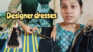 designer dresses stitching 🥰 ll lovely dress design ll prabhamahilanevlog [upl. by Morvin]