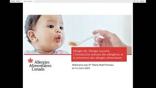 Manger tôt Manger souvent L’introduction précoce des allergènes et la prévention des allergies [upl. by Iah222]