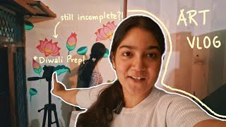 Ye kaam kb khatam hoga  😮‍💨😵 Diwali Decor  Art Vlog 3 [upl. by Nedah]