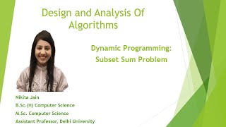 L  44  Subset Sum Problem  Dynamic Programming [upl. by Carlen]