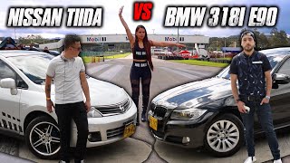 Nissan Tiida VS Bmw 318i E90 No estan preparados para esto [upl. by Esilanna]