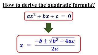 How to Derive the Quadratic Formula by Completing the Square [upl. by Nej]