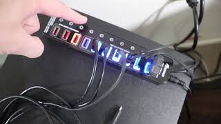 APANAGE Powered USB 30 Hub 11 Ports USB Hub Splitter [upl. by Raoul72]