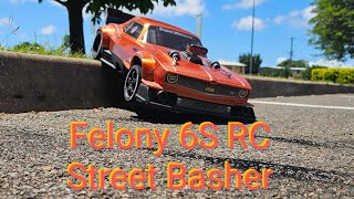 Felony 6S Street Basher ripping it up in a carpark rc drift car rcb fun arrmatough automobile [upl. by Hunfredo]