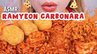 EXTRA PEDAS🔥 ASMR MIE RAMYEON CARBONARA DENGAN FIESTA GARLIC CHEESE NUGGET‼️ ASMR Indonesia [upl. by Annauqaj]