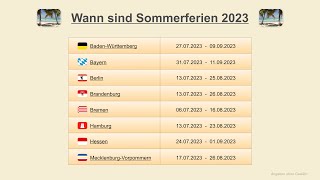 Wann sind Sommerferien 2023 [upl. by Aynam286]