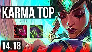 KARMA vs AATROX TOP  402 500 games  NA Master  1418 [upl. by Jervis395]