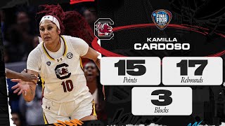 Kamilla Cardoso piles up 15 points 17 rebounds in South Carolinas title game win [upl. by Yemirej]