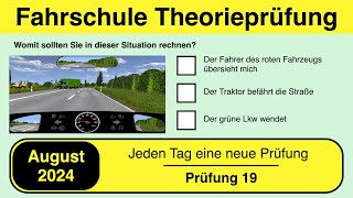 🚘 Führerschein Theorieprüfung Klasse B 🚗 August 2024  Prüfung 19 🎓📚 [upl. by Seen118]