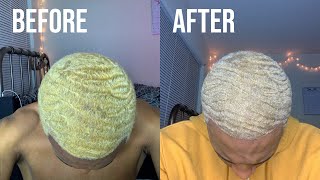 How to Tone brassy yellow hair to Ash Blondesilver with Wella Toner [upl. by Welles779]