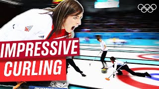 The most impressive curling shots in Olympic history 🥌 [upl. by Campy]