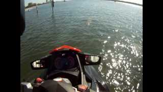 First Time Sea Doo RXTX 260 2011 on water iBrake testing and wave jumping [upl. by Arlene]