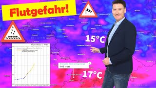 Unwetterwarnung Gefahr von Überschwemmungen Heftiger Pegelanstieg erwartet Sturm und Orkanböen [upl. by Namrej]