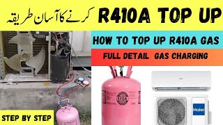 R410A gas charge in inverter ac  how to charge R410 A refrigerant  inverter ac R410a gas top up [upl. by Irolav]