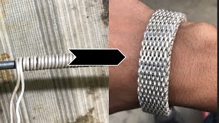 Silver chain  silver wire bracelet  ✨how I made this bracelet ✨ 🔥 [upl. by Maurer182]