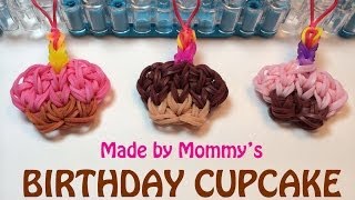 Rainbow Loom Happy Birthday Cupcake Charm [upl. by Ahsenot]